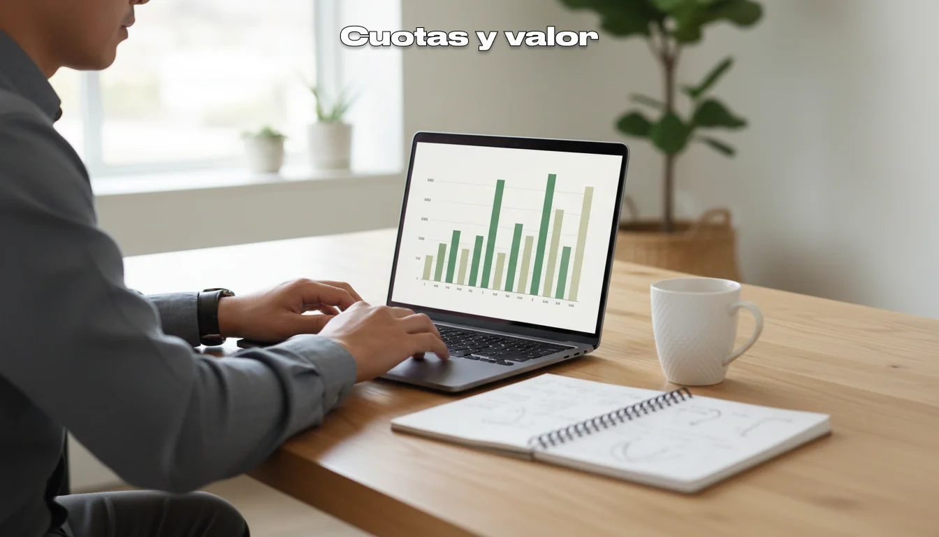 Persona analizando estadísticas de golf en una pantalla con gráficos de rendimiento de jugadores